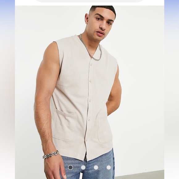 ASOS Men’s button up tank top size Large. - Picture 4 of 4